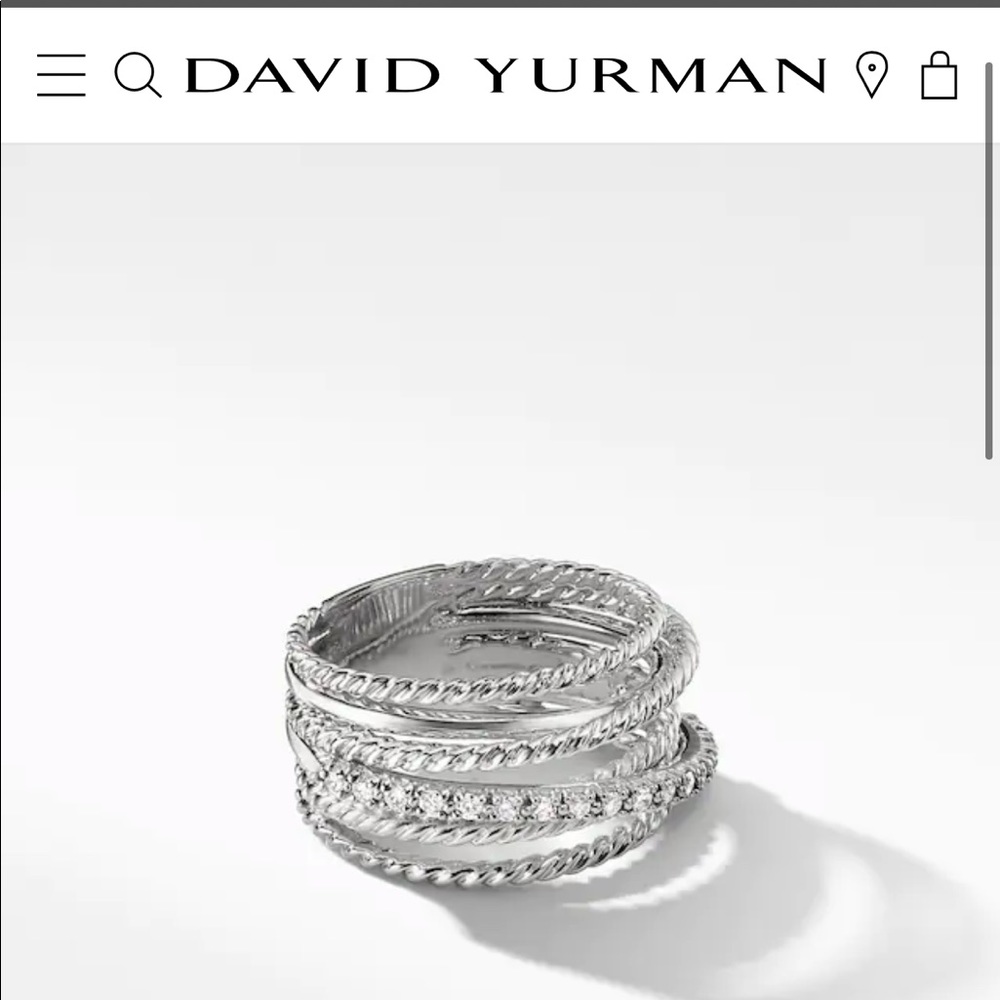 David Yurman Crossover Ring with Diamonds